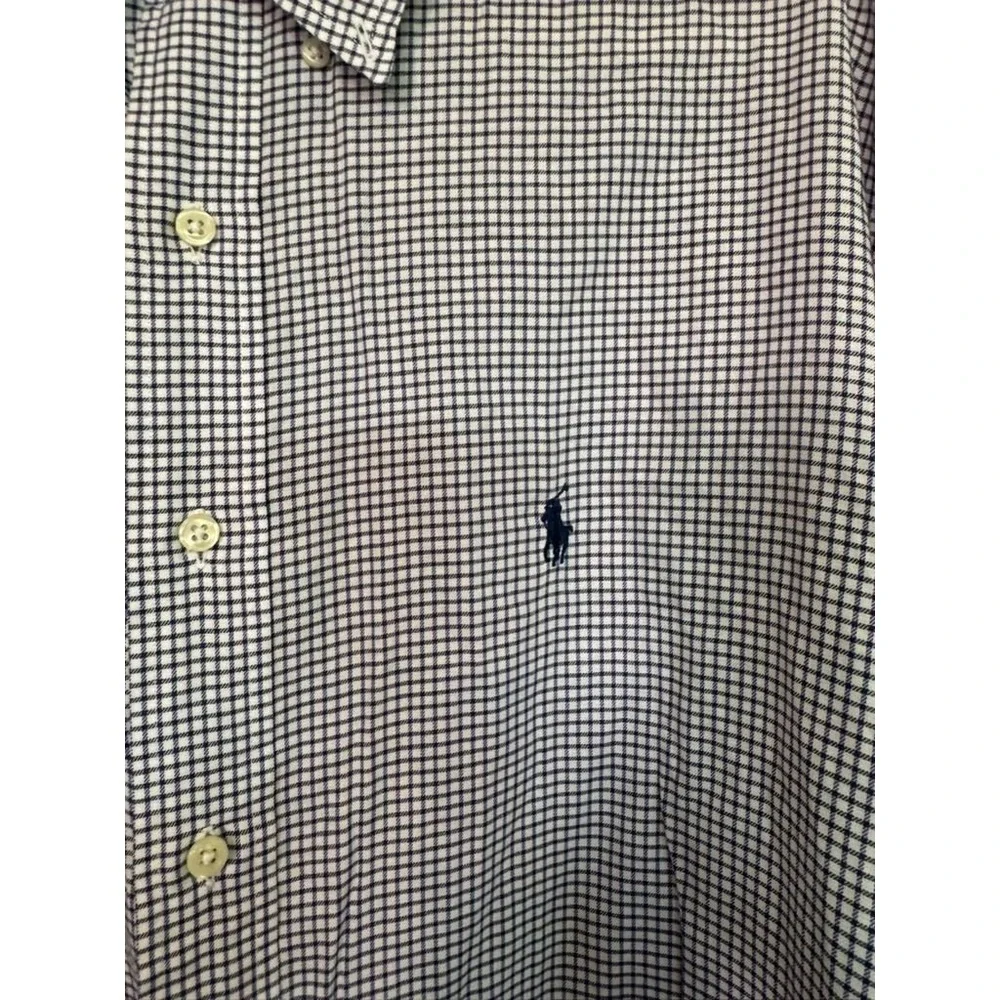 Polo Ralph Lauren Men's 17.5(34/35) Small Checkered Print Yarmouth Dress Shirt